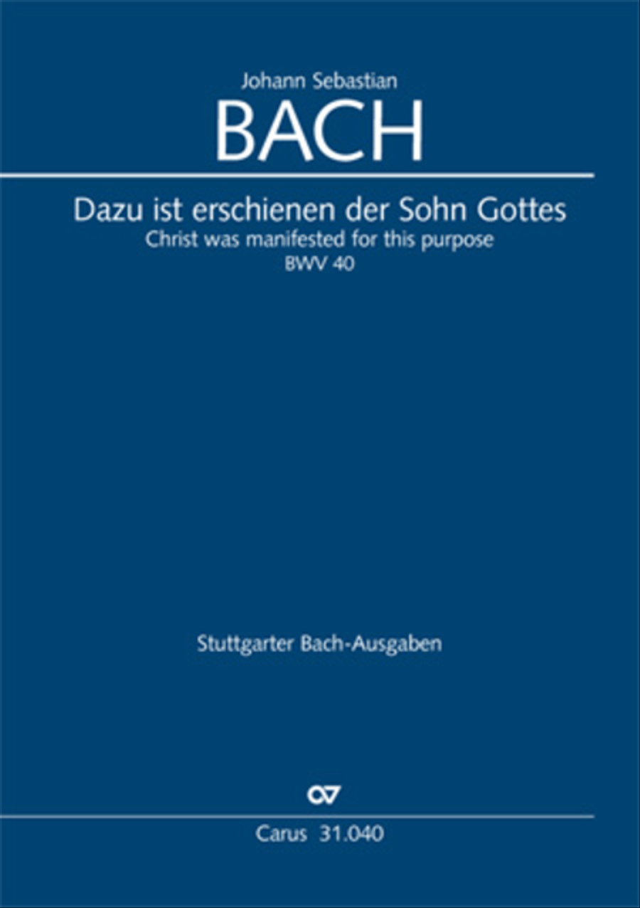 Christ was manifested for this purpose (Dazu ist erschienen der Sohn Gottes) ATB scores gallery preview page 1