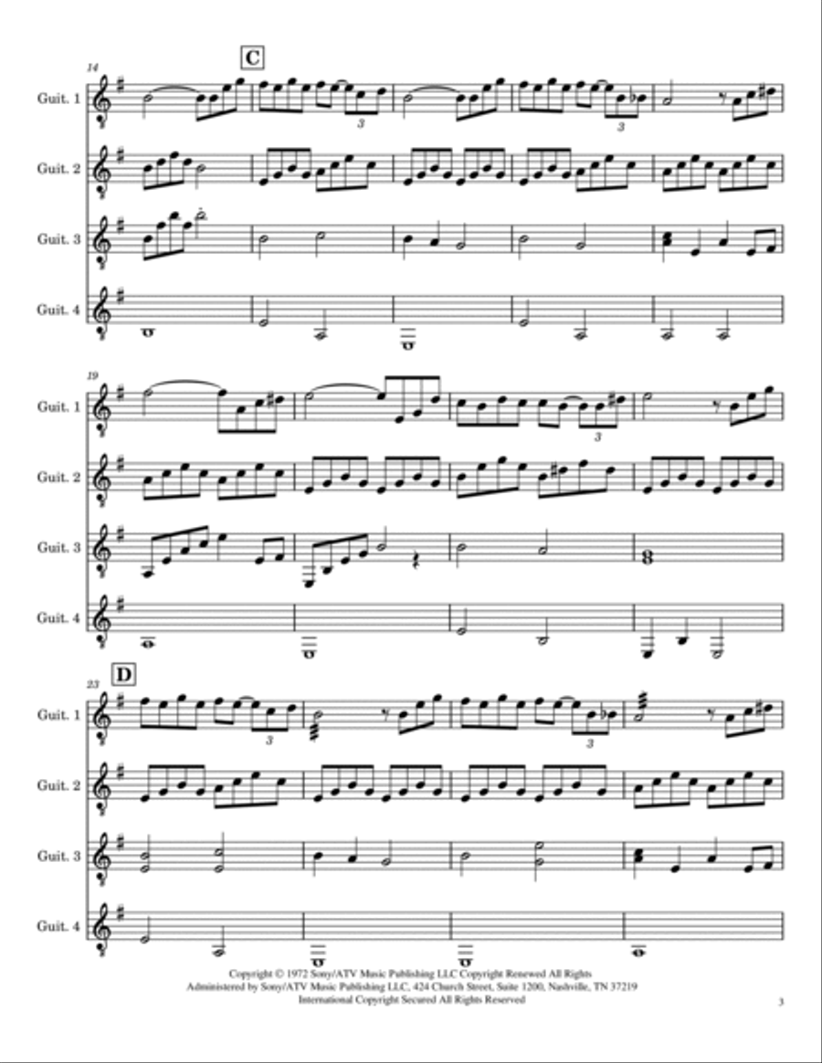 The Godfather (love Theme) Guitar Ensemble scores gallery preview page 3