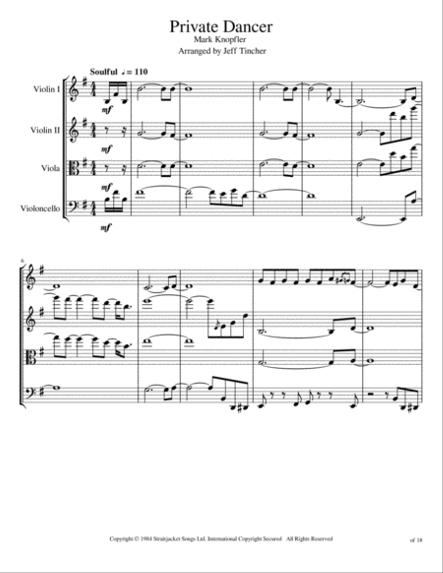 Private Dancer String Quartet scores gallery preview page 2