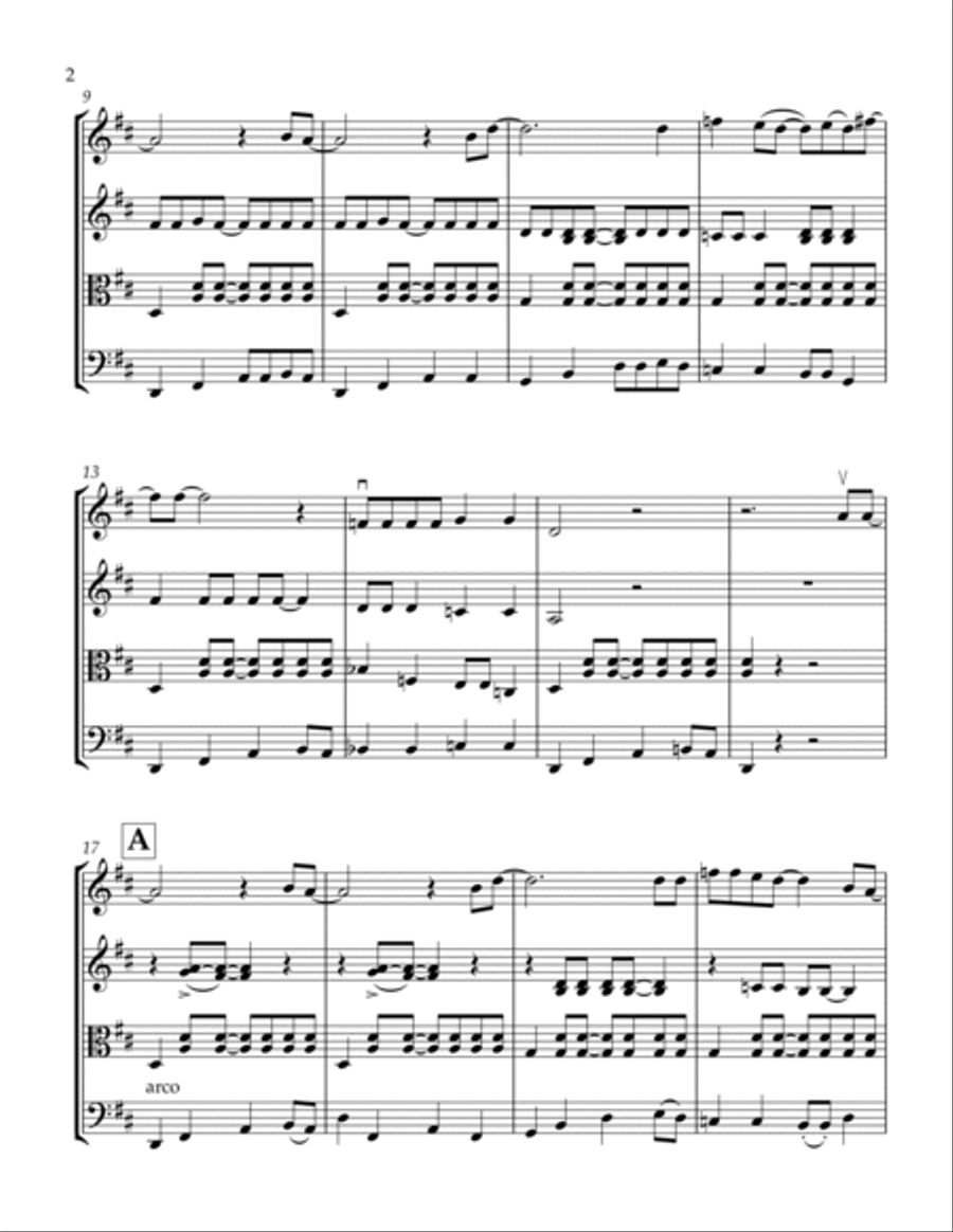 Crazy Little Thing Called Love String Quartet scores gallery preview page 3
