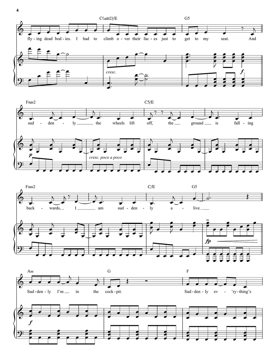 Me And The Sky (from Come from Away) Piano, Vocal scores gallery preview page 4