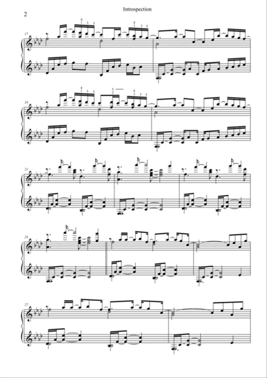 Introspection Piano Solo scores gallery preview page 2