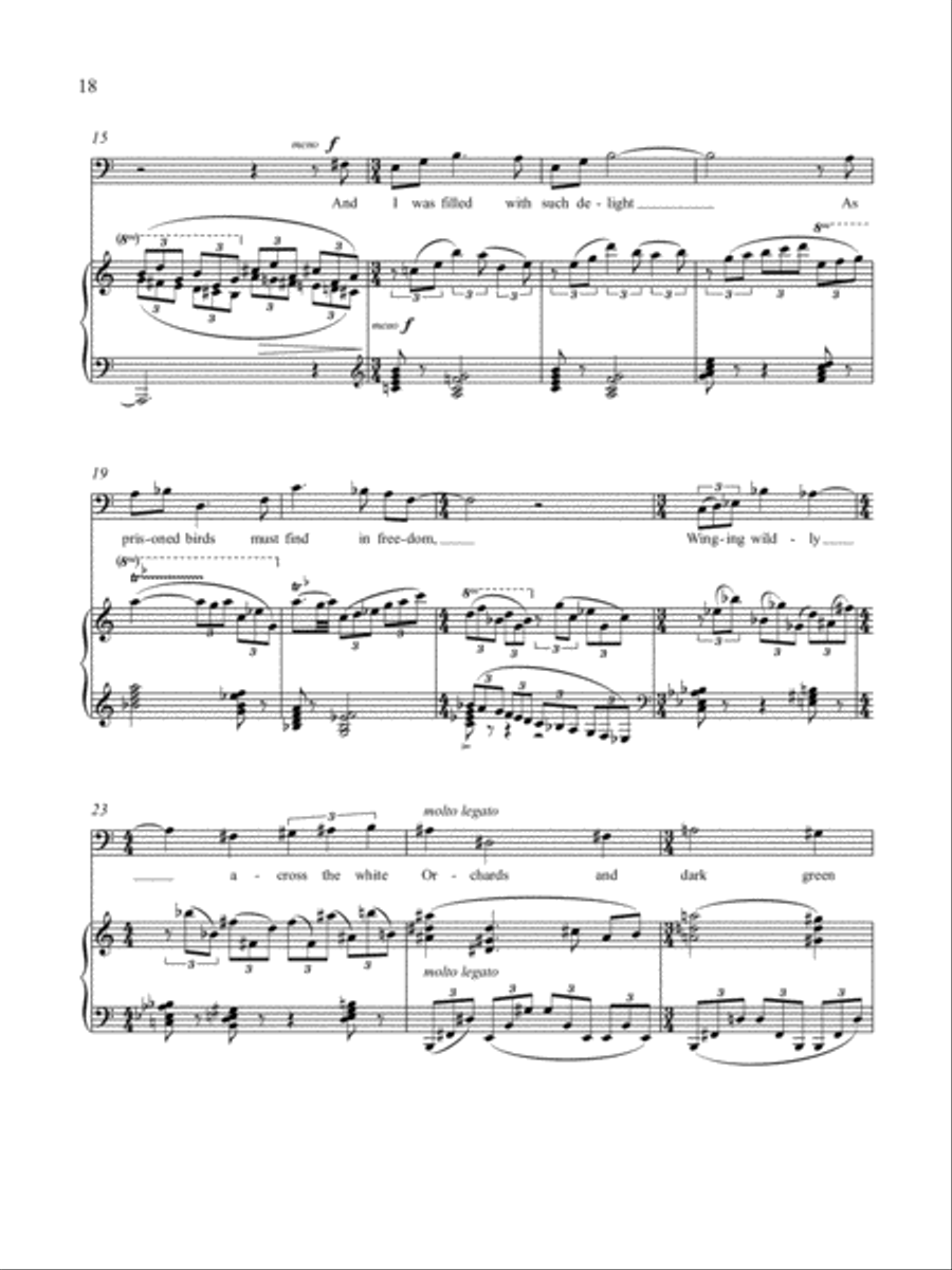 Everyone Sang from Everyone Sang: Four Songs for Bass and Piano Bass Voice scores gallery preview page 2