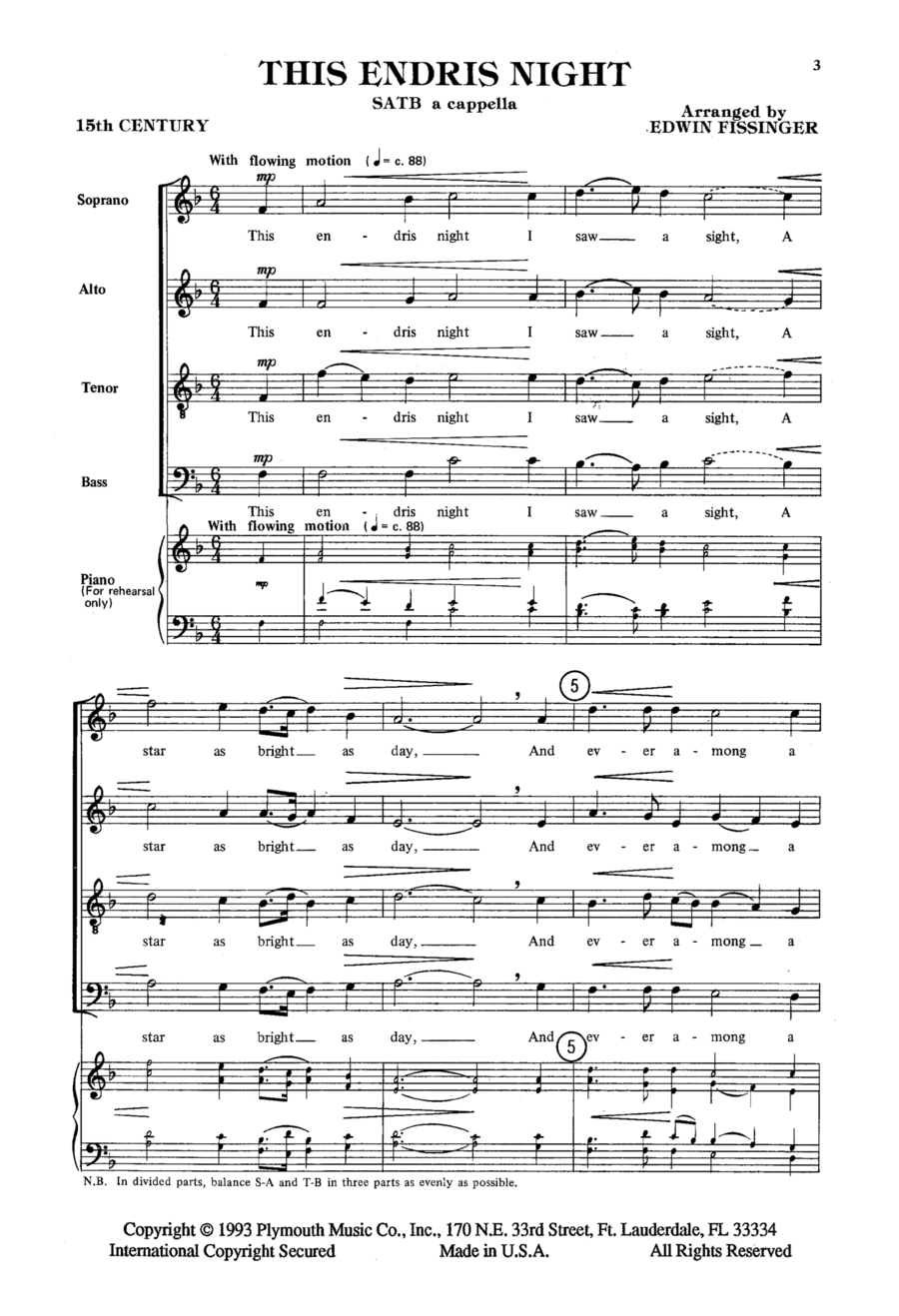 This Endris Night This Endris Night 4-Part scores gallery preview page 1