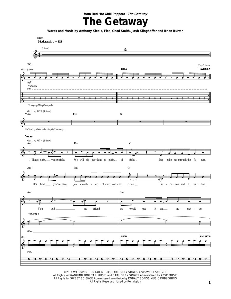 The Getaway The Getaway Acoustic Guitar scores gallery preview page 1