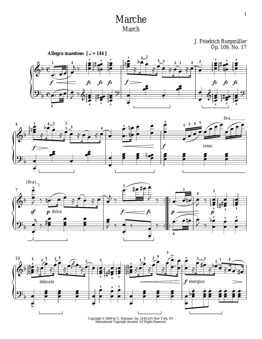 March March Piano Solo scores gallery preview page 1
