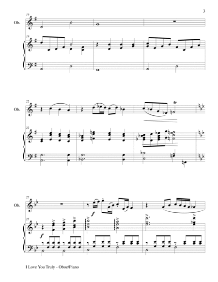 I LOVE YOU TRULY (Duet for Oboe/Piano with Score and Parts) image number null