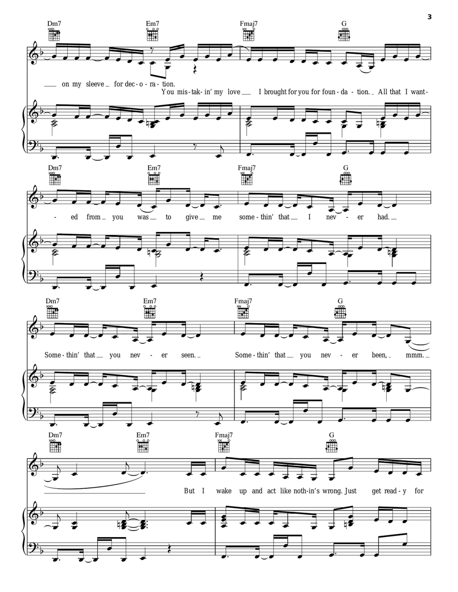 Work Piano, Vocal, Guitar scores gallery preview page 3
