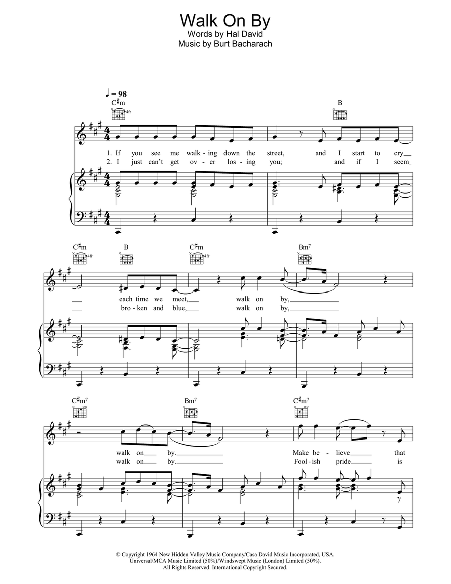 Walk On By Walk On By Acoustic Guitar scores gallery preview page 1