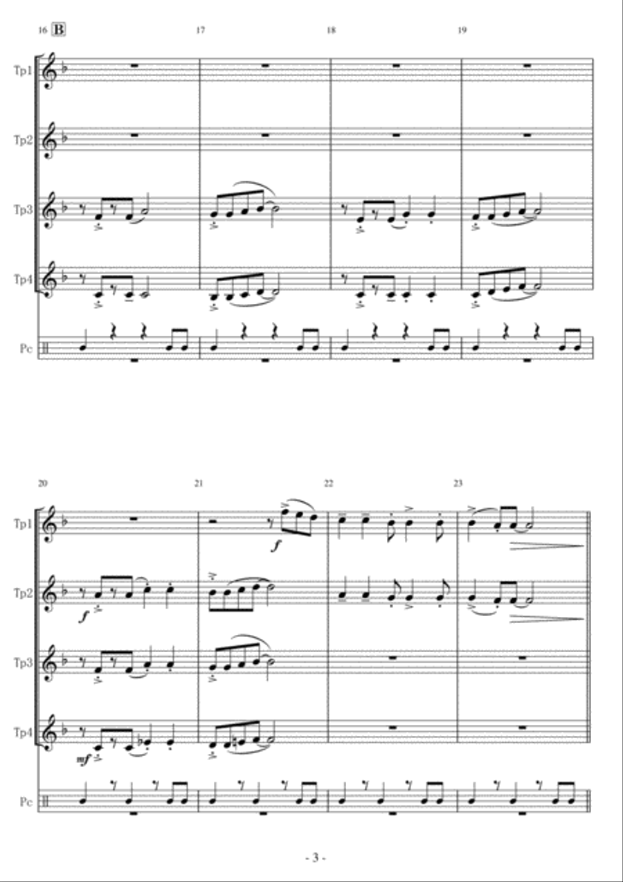 Jamaica Farewell Percussion Ensemble scores gallery preview page 3