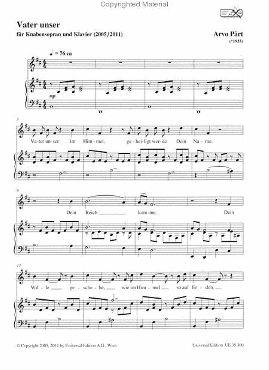 Vater Unser Chamber Music scores gallery preview page 2