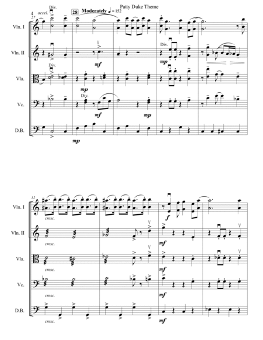 Patty Duke Theme String Orchestra scores gallery preview page 5