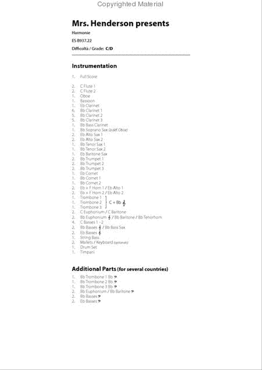 Mrs. Henderson Presents Concert Band scores gallery preview page 2