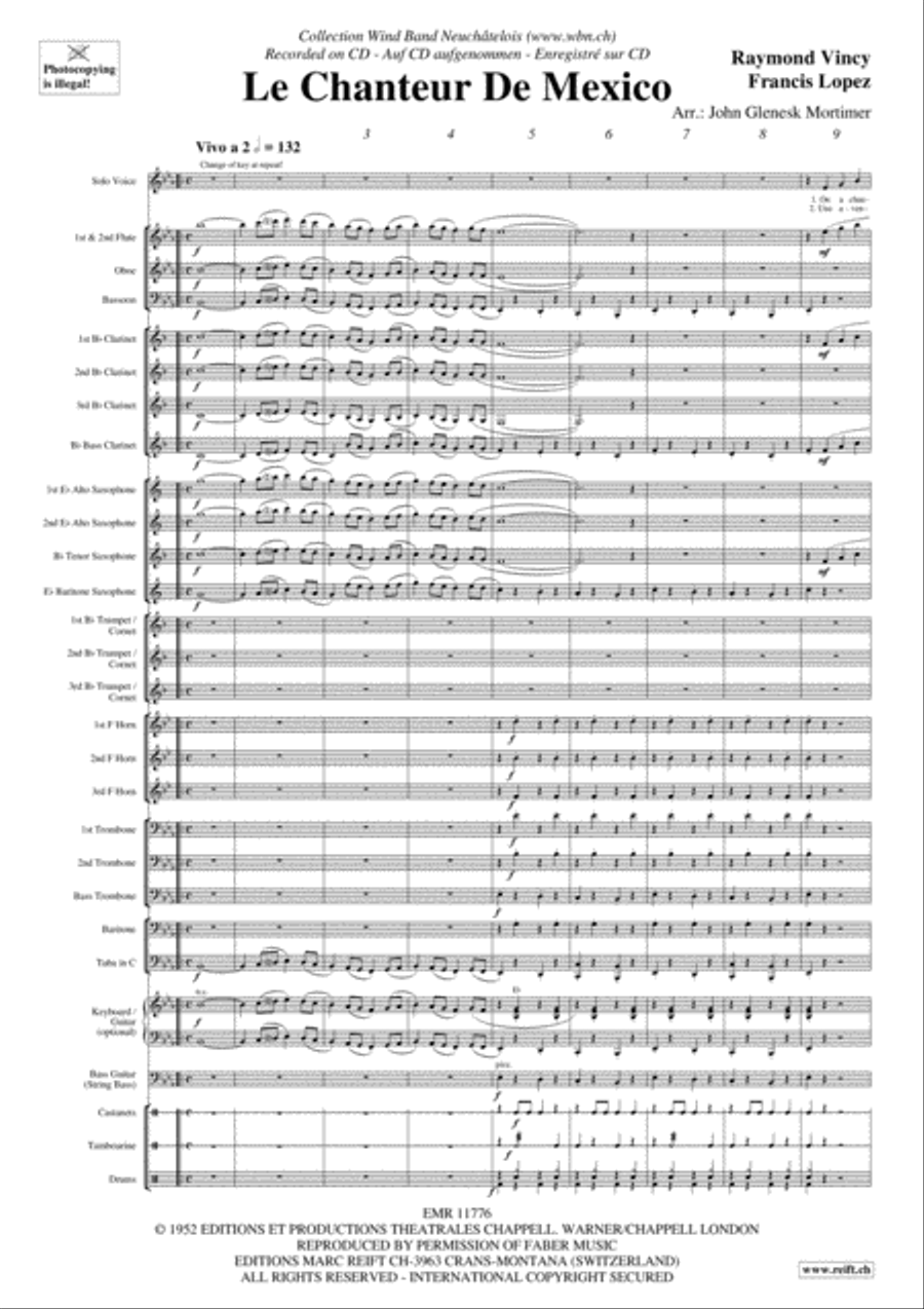 Le Chanteur de Mexico Concert Band scores gallery preview page 4