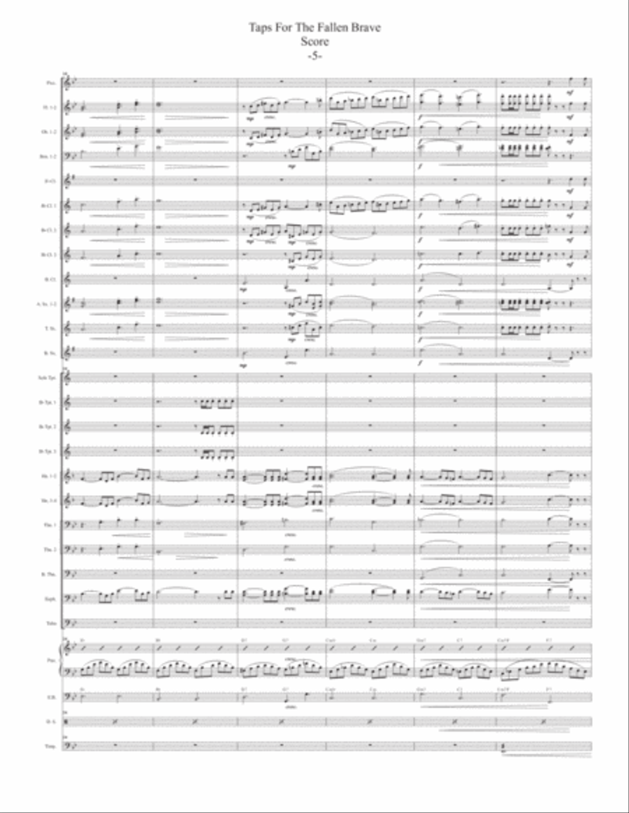 Taps for the Fallen Brave for Solo Trumpet and Band Concert Band scores gallery preview page 6
