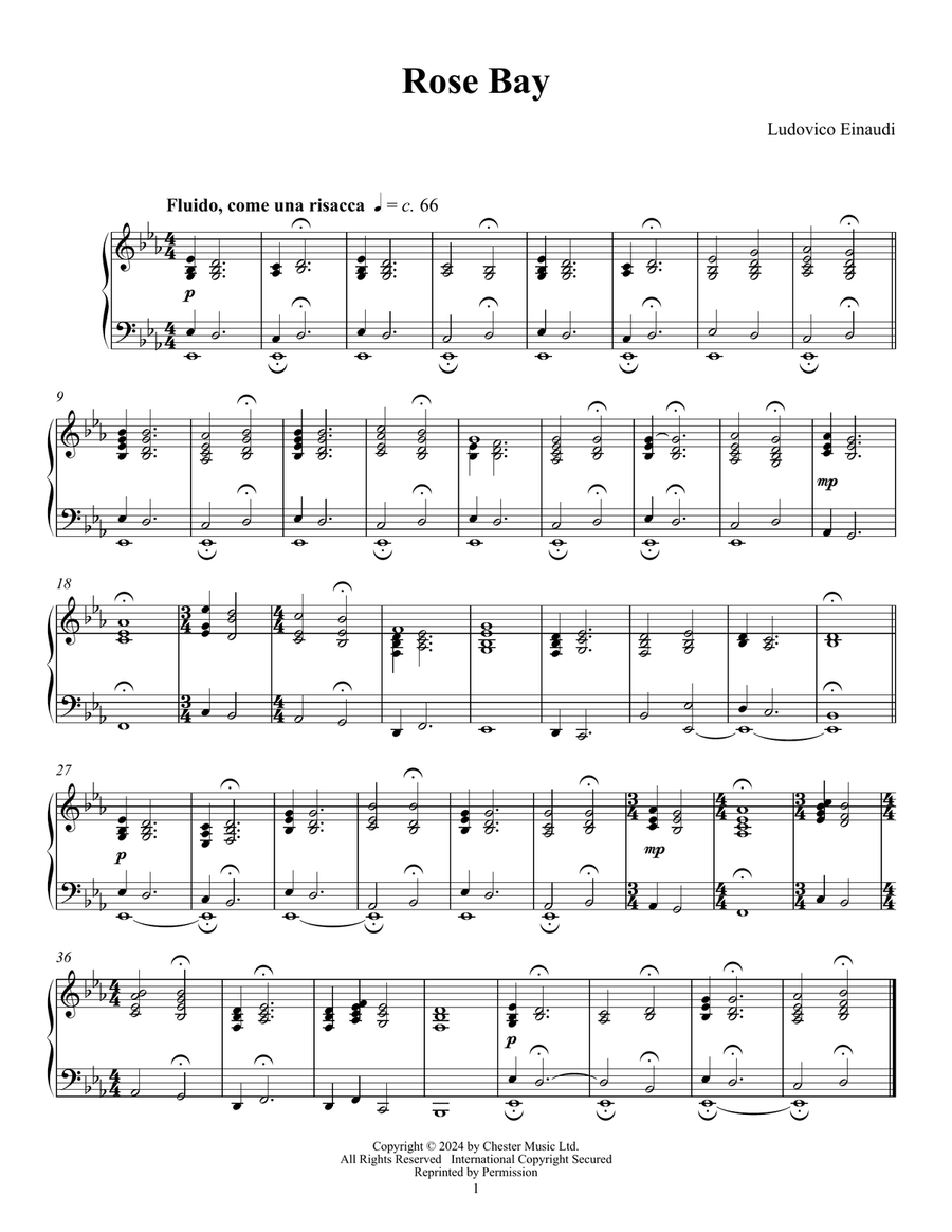 Rose Bay Piano Solo scores gallery preview page 1