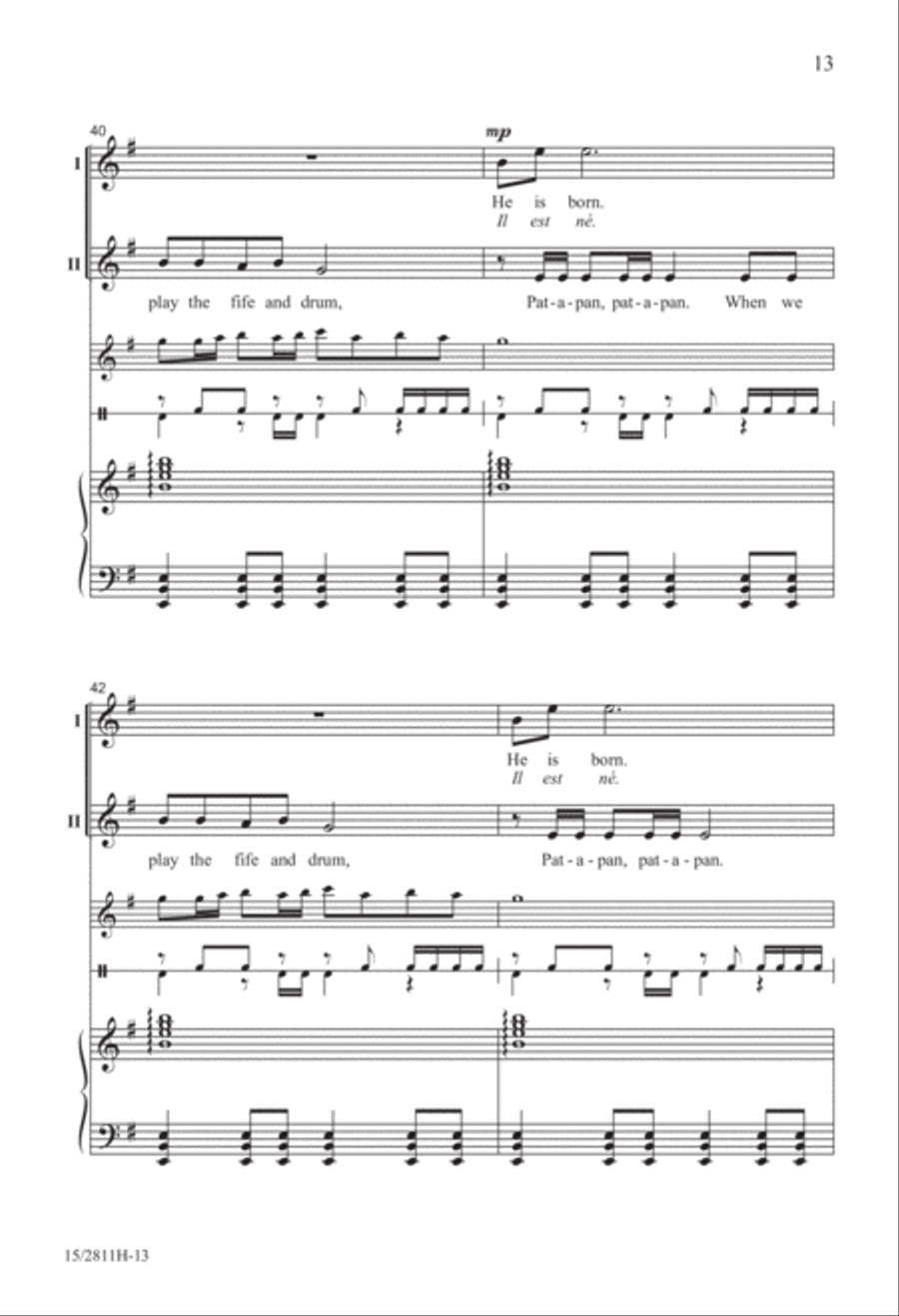 He Is Born with Pat-a-pan 2-Part scores gallery preview page 14