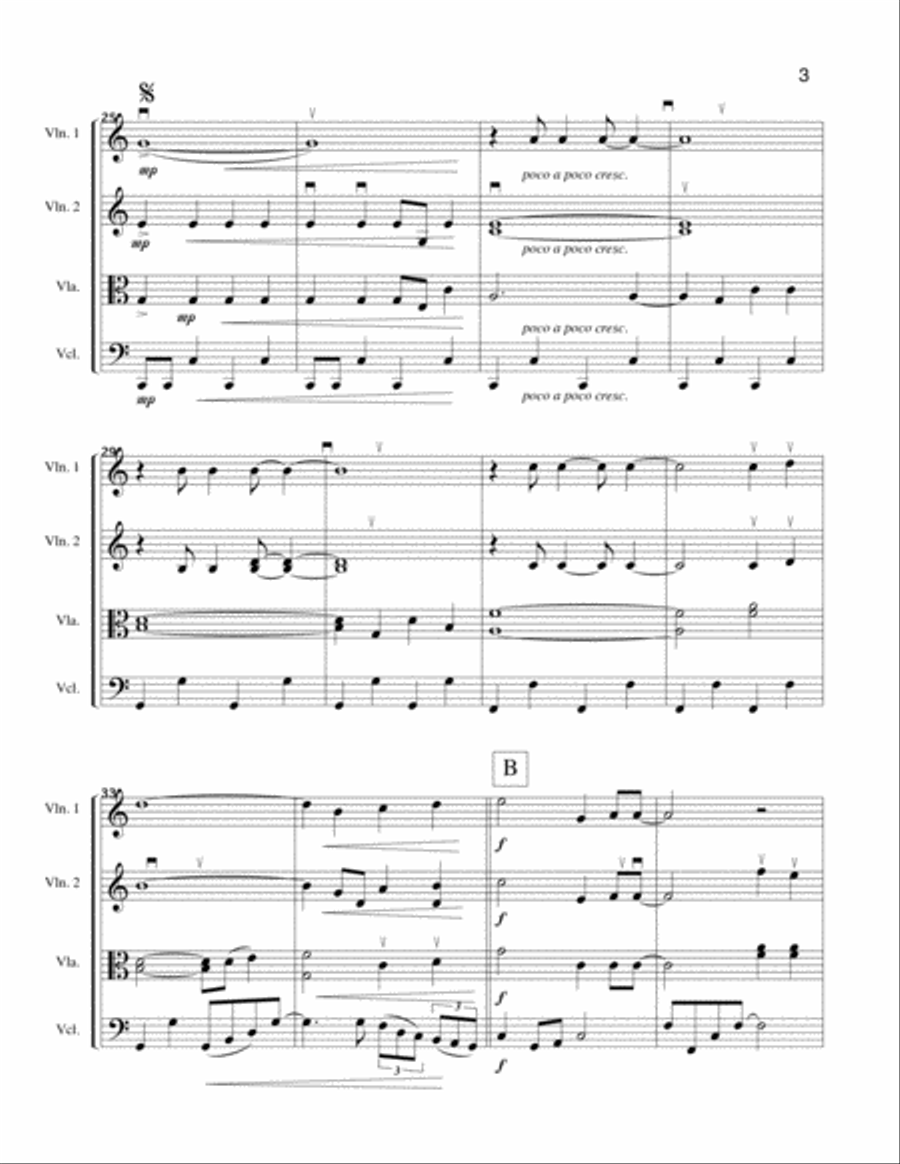 Sweet Caroline Sweet Caroline String Quartet scores gallery preview page 3