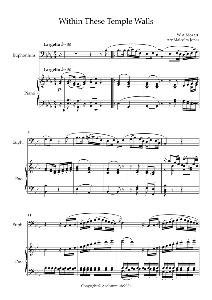 Within These Temple Walls Euphonium scores gallery preview page 1