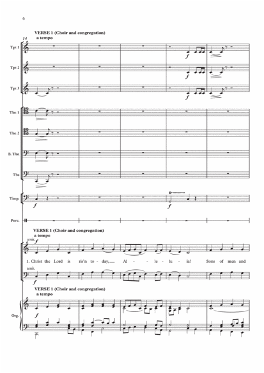 Christ the Lord is risen today 4-Part scores gallery preview page 6