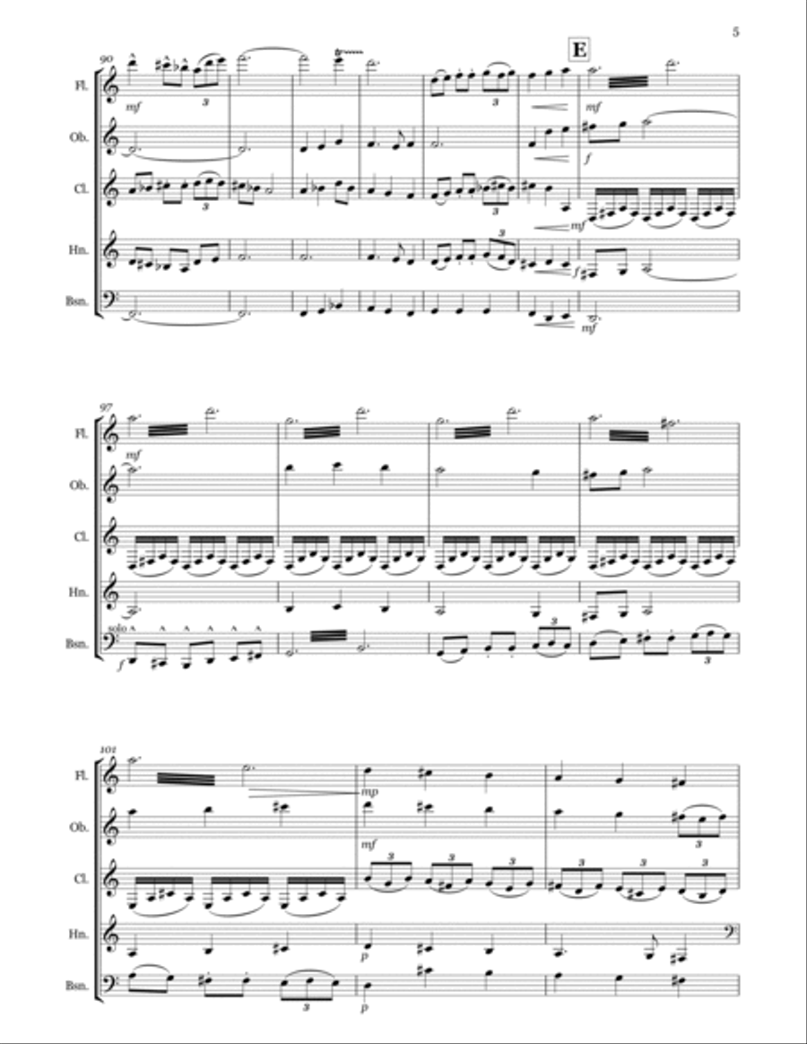 Introduction & Fantasia Woodwind Quintet scores gallery preview page 5