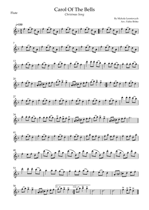 Carol Of The Bells (Christmas Song) for Flute Solo (D Minor)