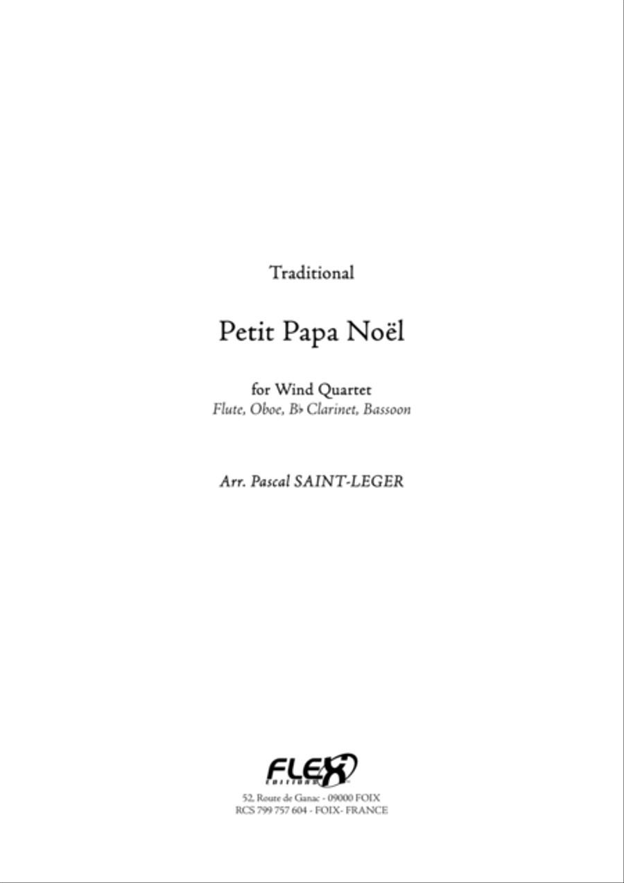 Petit Papa Noel Woodwind Quartet scores gallery preview page 1