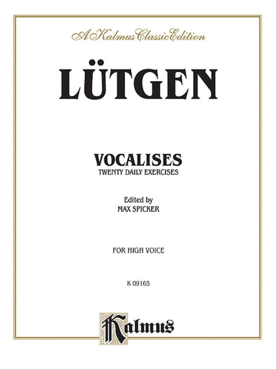 Vocalises -- 20 Daily Exercises Voice - Sheet Music