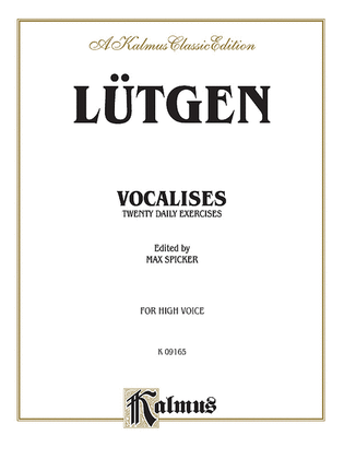 Book cover for Vocalises -- 20 Daily Exercises