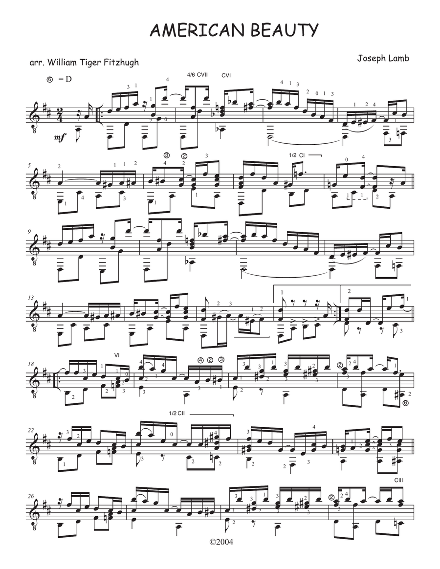 American Beauty American Beauty Acoustic Guitar scores gallery preview page 1