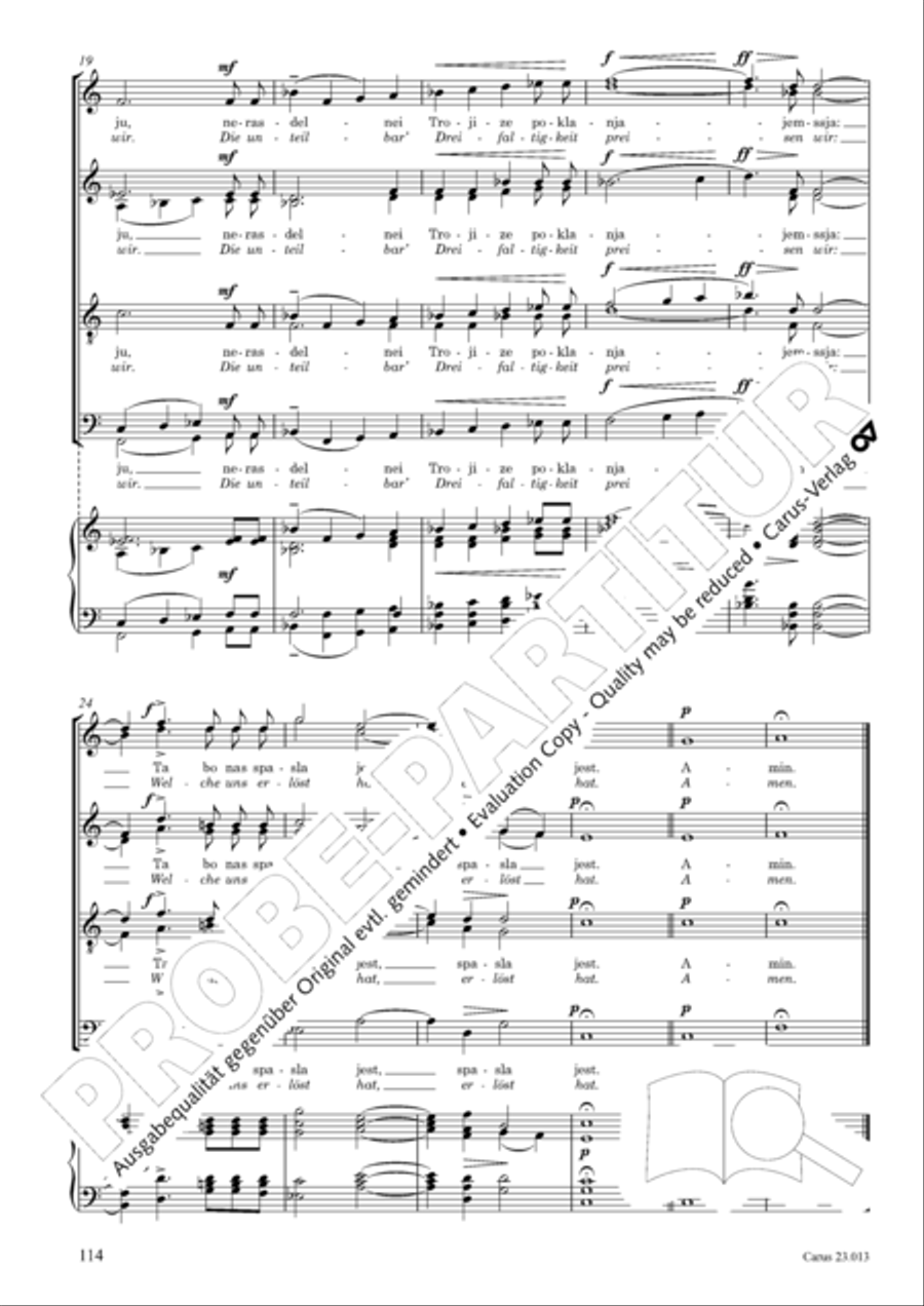 Liturgy of St. John Chrysostom op. 31 for mixed choir a cappella (Chrysostomos-Liturgie op. 31 fur Chor a cappella mit singbarem deutschem Text) A Cappella scores gallery preview page 136