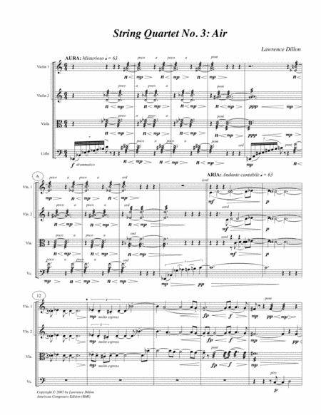 [Dillon] String Quartet No. 3: Air