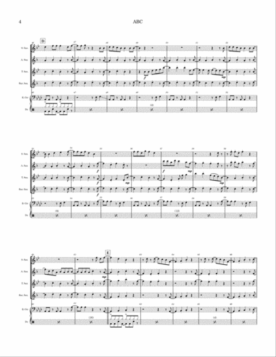 ABC ABC Saxophone Quartet scores gallery preview page 4