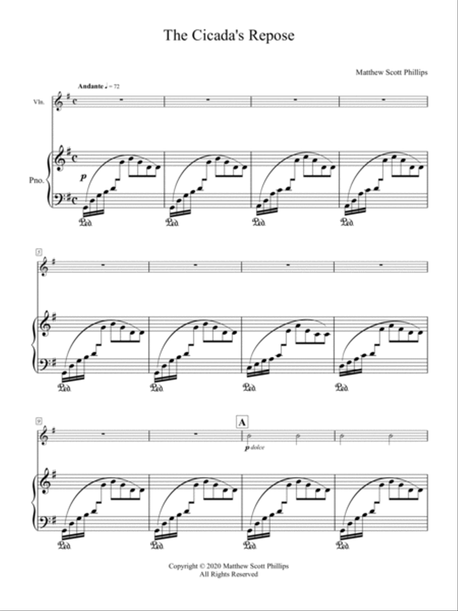 The Cicada's Repose Violin Solo scores gallery preview page 3