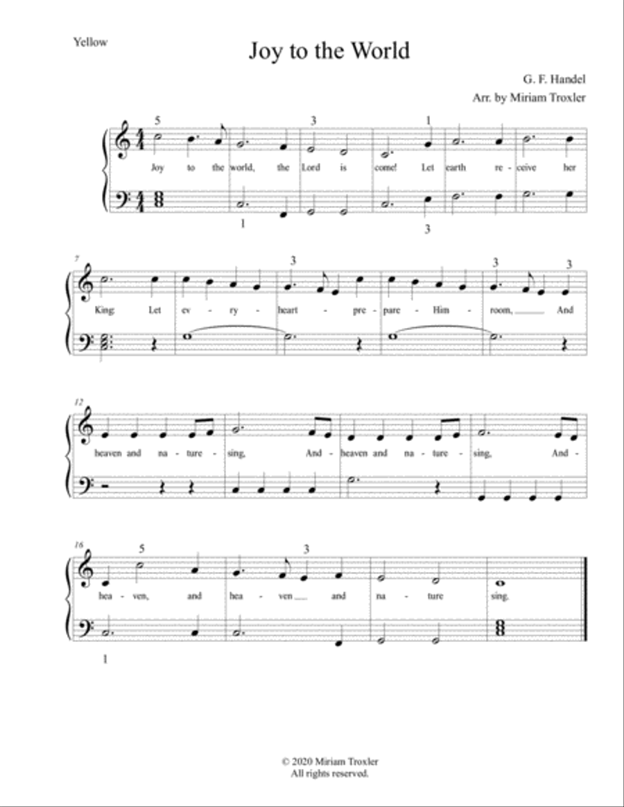 Traditional Christmas Carols for Piano: Yellow Set