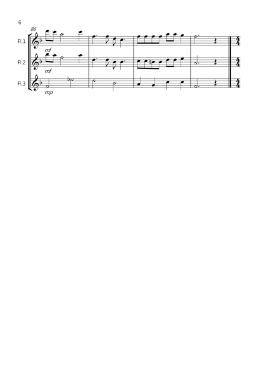 8 Easy Trios, for Flute 8 Easy Trios, for Flute Woodwind Trio scores gallery preview page 6