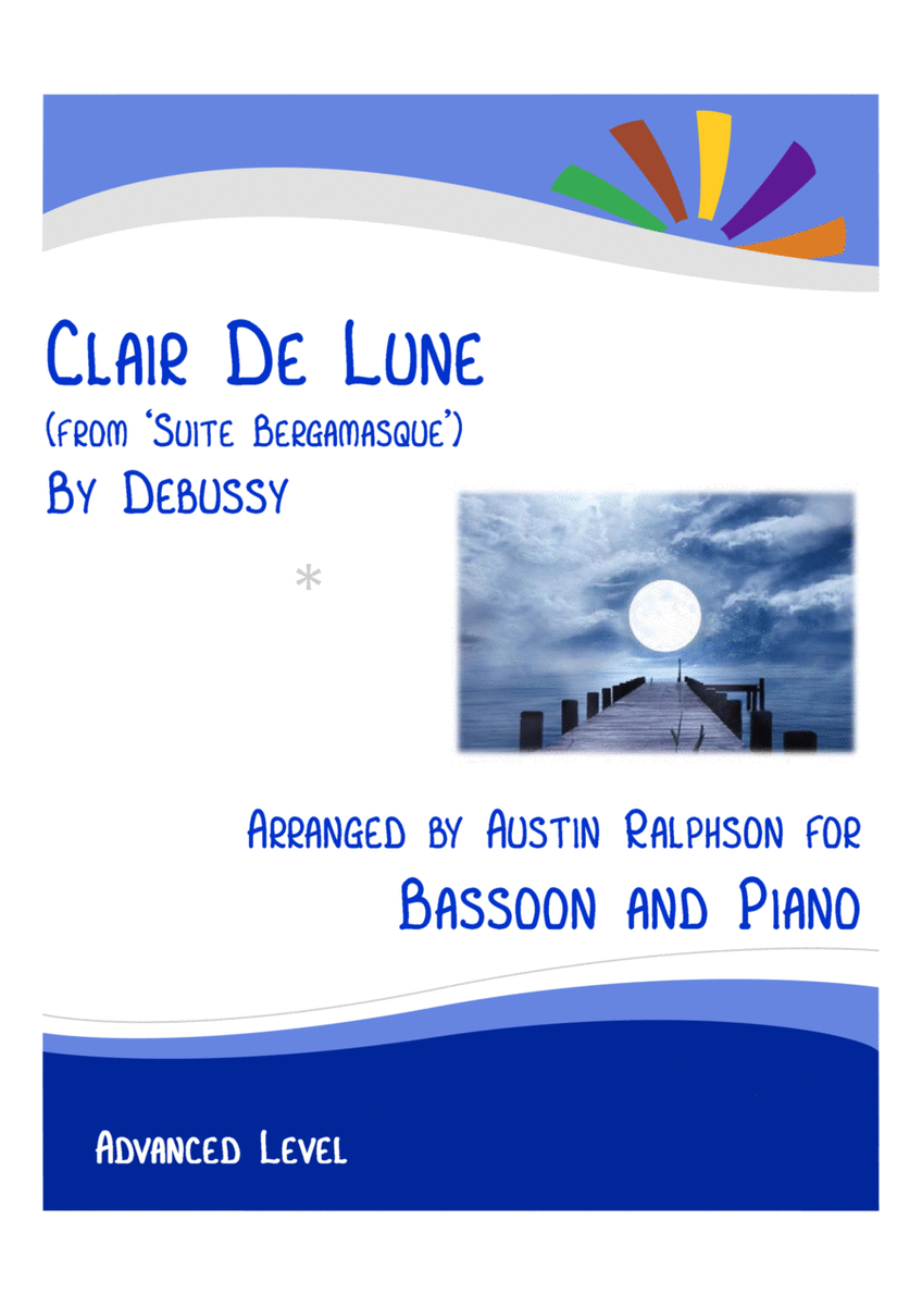 Clair De Lune (Debussy) - bassoon and piano with FREE BACKING TRACK image number null