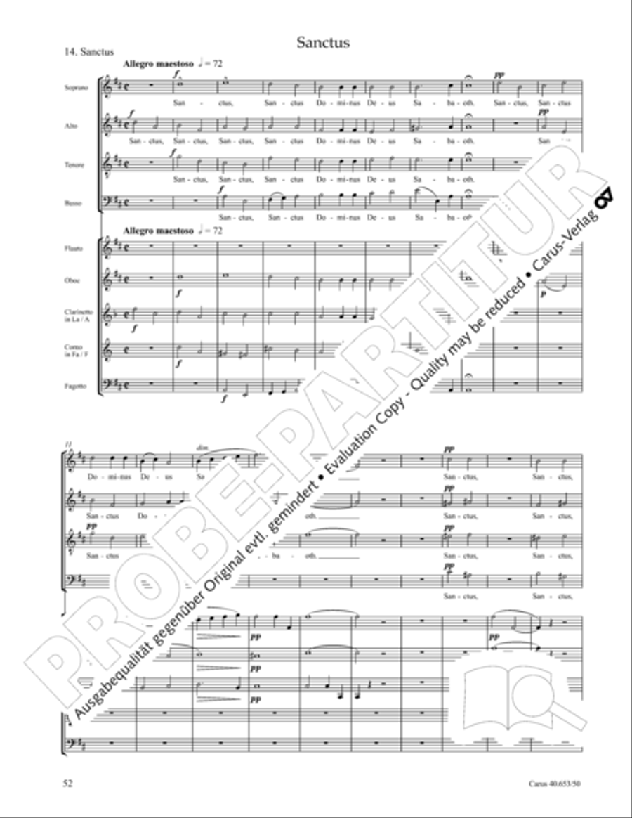 Mass in D Major (Missa in D) 4-Part scores gallery preview page 53