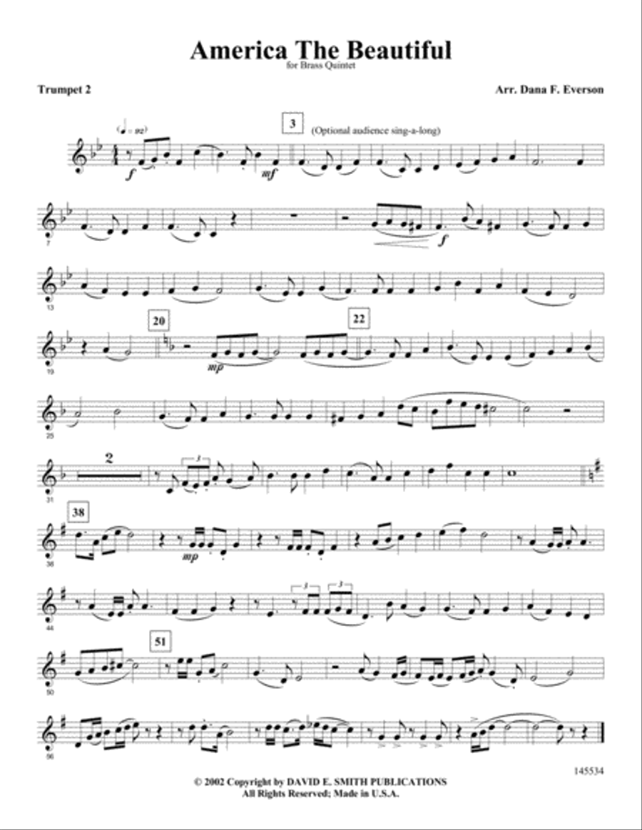 America The Beautiful America The Beautiful Brass Quintet scores gallery preview page 6