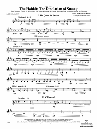 The Hobbit: The Desolation of Smaug, Suite from: 3rd B-flat Clarinet