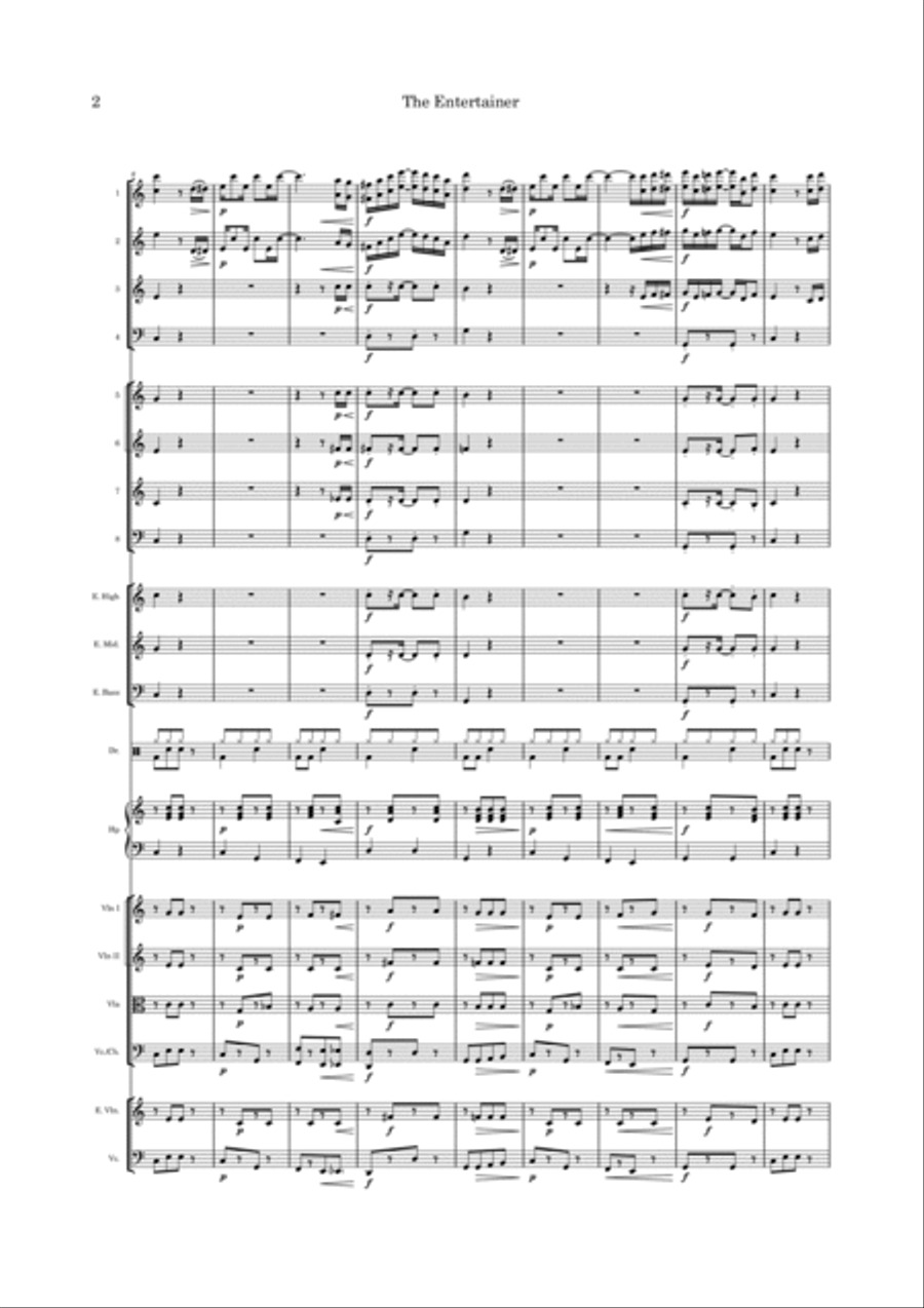 The Entertainer Full Orchestra scores gallery preview page 2