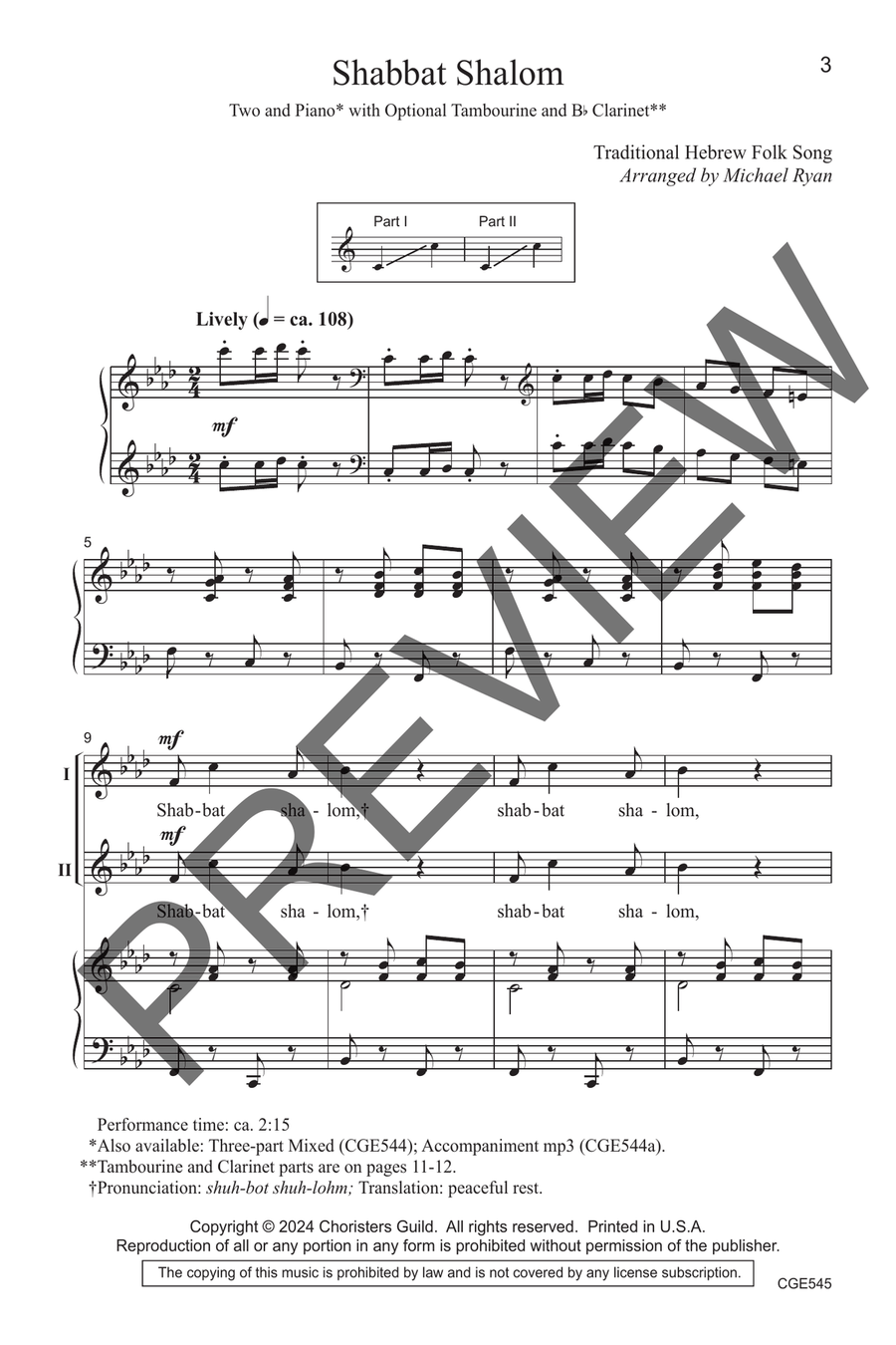 Shabbat Shalom (Two-part) 2-Part scores gallery preview page 4