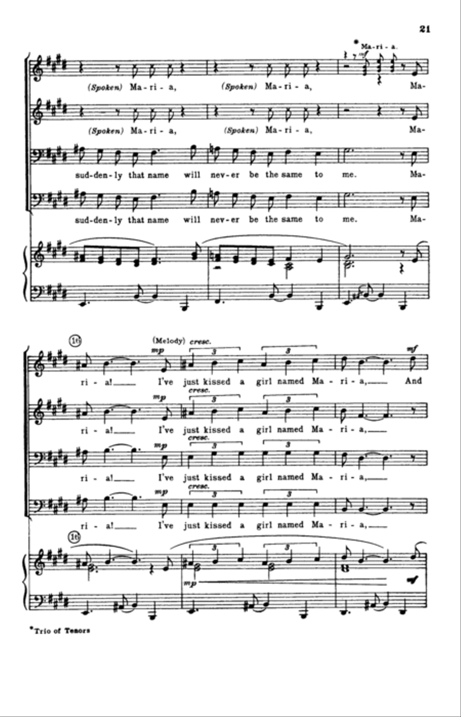 Choral Medley from West Side Story (arr. William Stickles) 4-Part scores gallery preview page 19