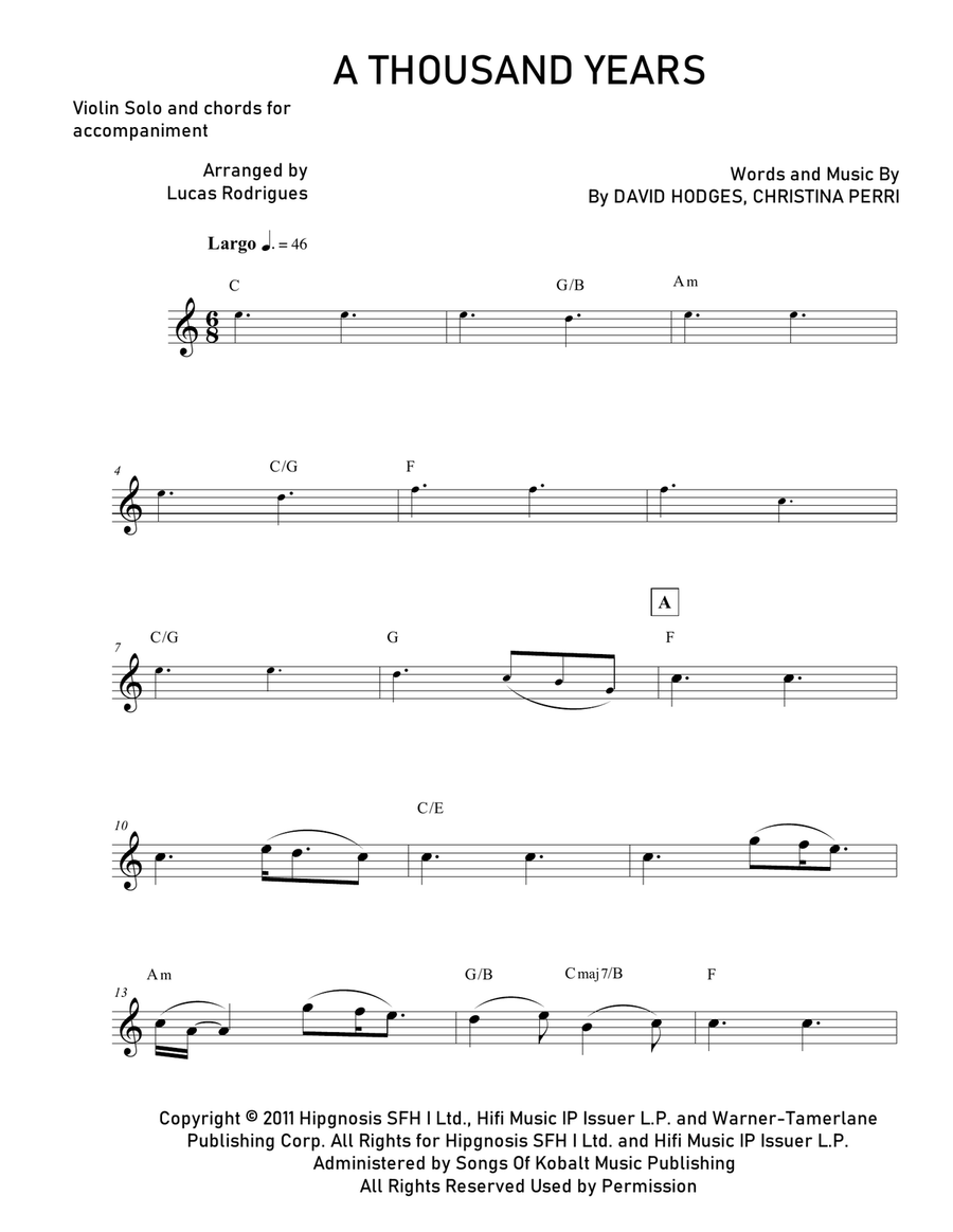 A Thousand Years A Thousand Years Chamber Music scores gallery preview page 1