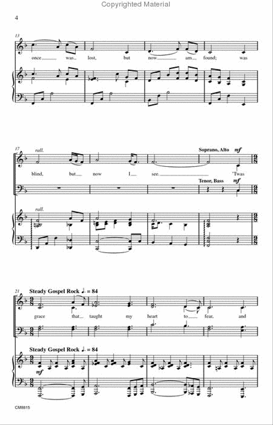 Amazing Grace Amazing Grace 4-Part scores gallery preview page 3