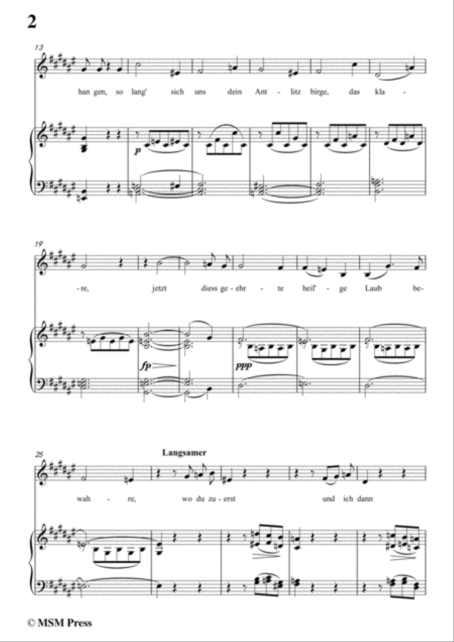 Schubert-Sonnet I in F sharp Major,for voice and piano Voice Solo scores gallery preview page 4