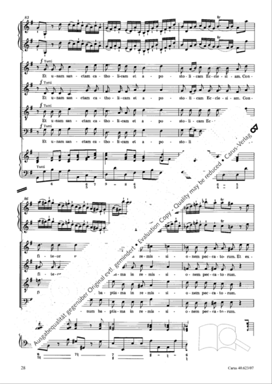 Missa brevis in G major 4-Part scores gallery preview page 29