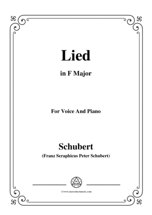 Book cover for Schubert-Lied,in F Major,for Voice&Piano