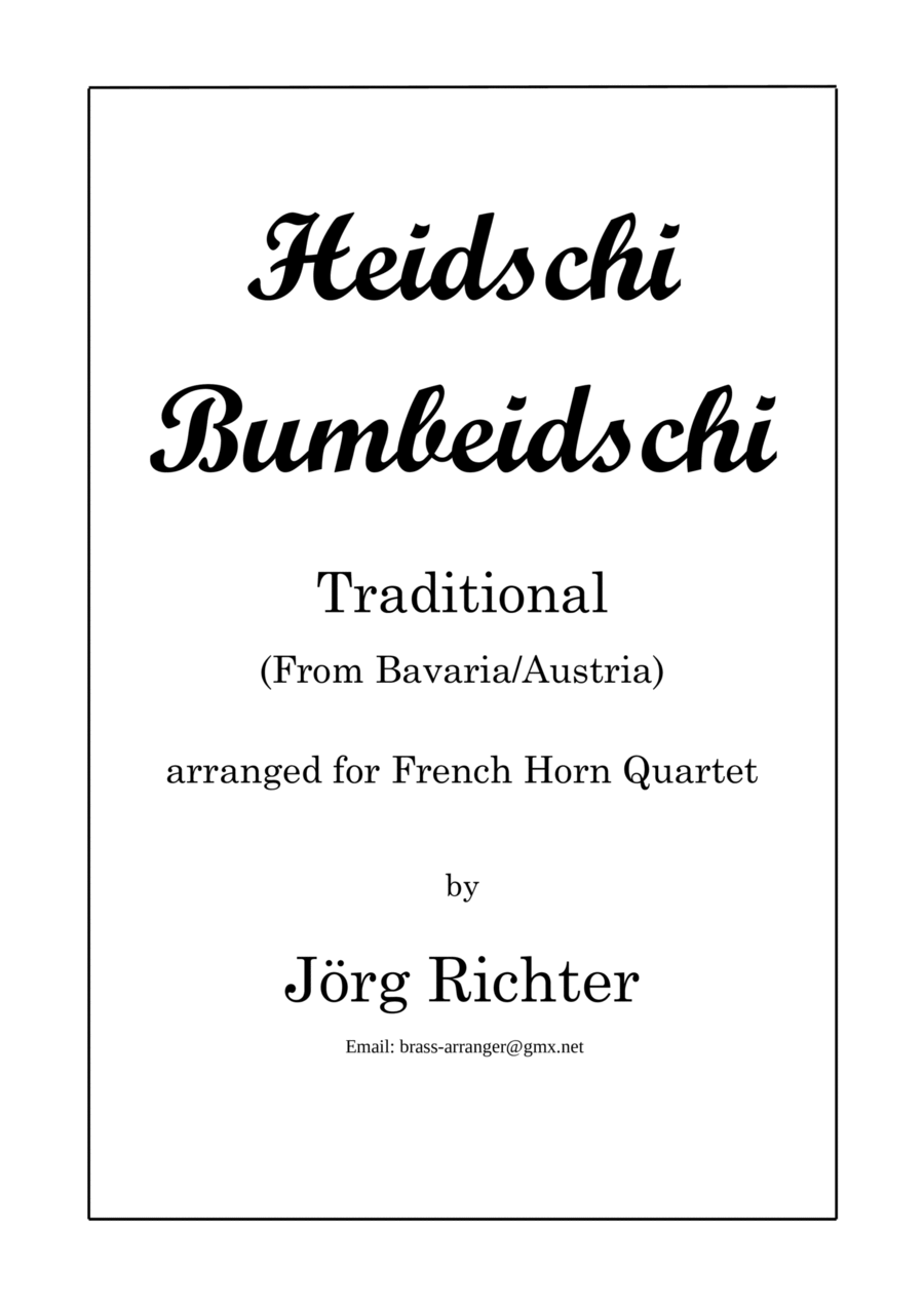 Heidschi Bumbeidschi für Horn Quartett Brass Quartet scores gallery preview page 1