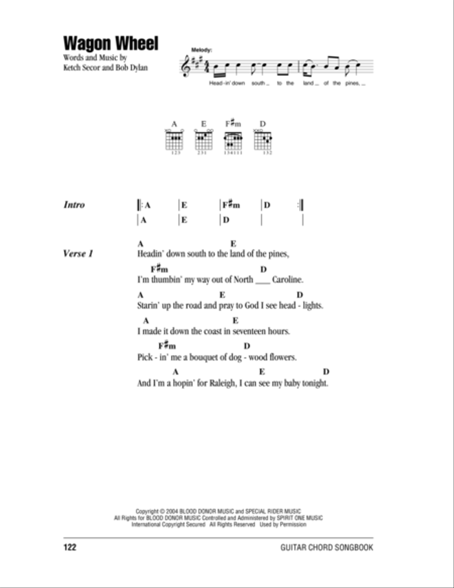 Wagon Wheel Acoustic Guitar scores gallery preview page 1